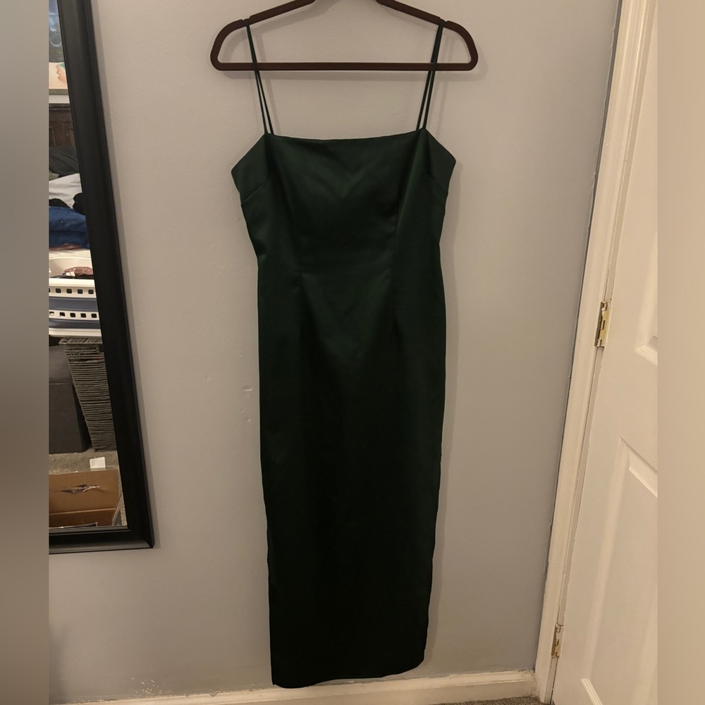 Dark Green Satin Dress